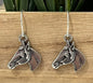 Women's Silver Horse Head Earrings, Western Dangle Earrings, Gift for Her