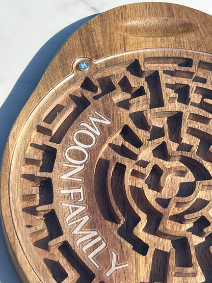 Engraved and Personalized Maze Game,  Wood Hand-Held Game, Family Gift Idea