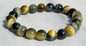 Blue and Gold Tiger Eye Gemstone Beaded Bracelet, Unisex, Men's, Women's, Gift Idea