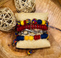 Women's Handmade Bracelet Stack in Red, Blue, Yellow, African Style Beaded Bracelet, Silver Chain Bracelet with Toggle Clasp, Gift for Her