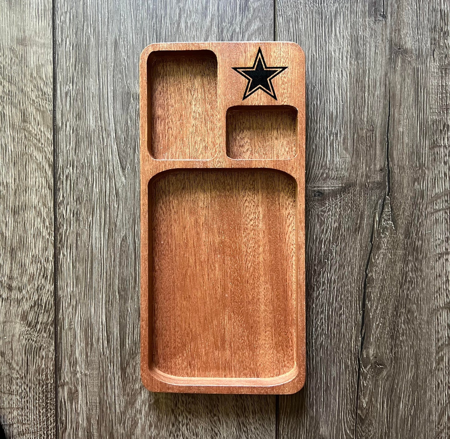 Dallas Cowboys Catchall Tray, Wooden Tray, Valet Tray, Accessory Tray, Cowboy Star Tray, Organizer, Dallas Fan, Men's or Women's Gift